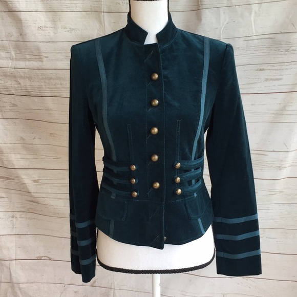 Together Jackets & Blazers - Green cotton velvet military style jacket 4
